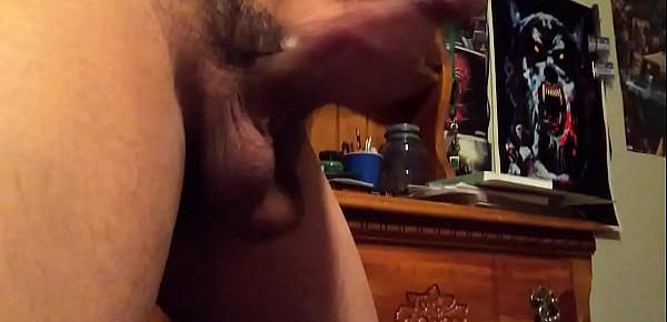  Stroking My Cock While My Low Hangers Slap